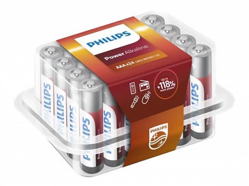 PHILIPS Power αλκαλικές μπαταρίες LR03P24P/10, AAA LR03 1.5V, 24τμχ LR03P24P-10